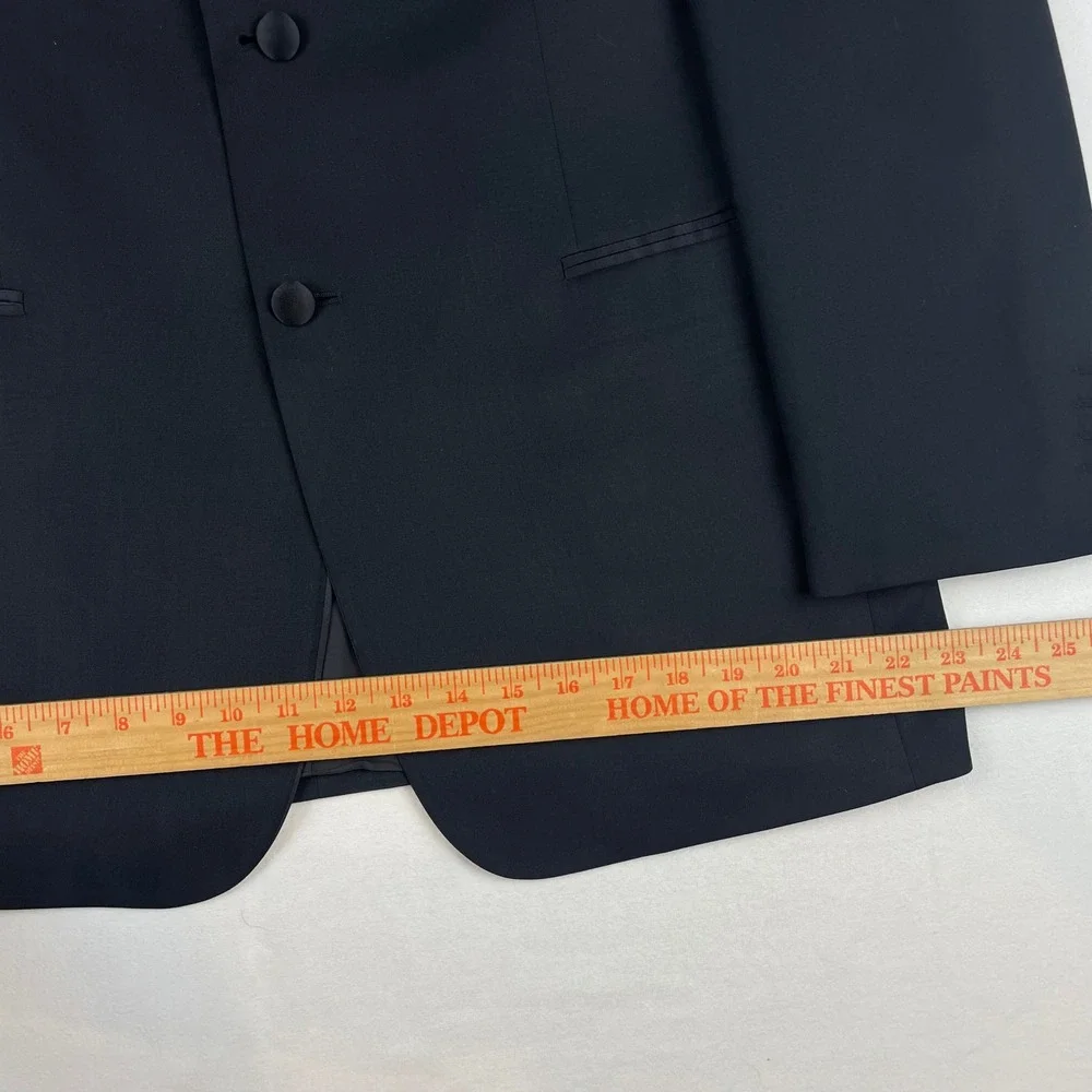 Hugo Boss Mens Black Super 100 Virgin Wool 3 Button Tuxedo Suit 40R 32x32